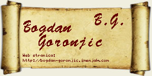 Bogdan Goronjić vizit kartica